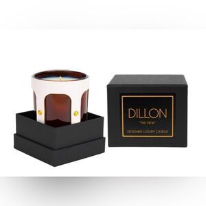 Dillon Luxury Candles “CityscapeView”Designer Luxury Candle White Leather